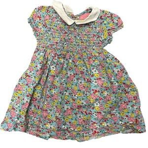 Baby Girl Little Bird Collard Smocked Floral Spring Dress Size 9-12 Months